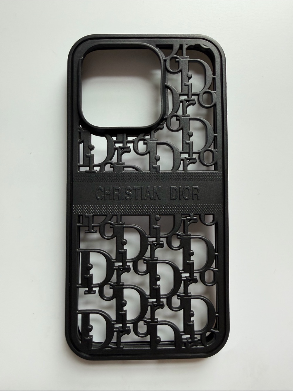 15 pro Black Cutout Monogram Phone Case